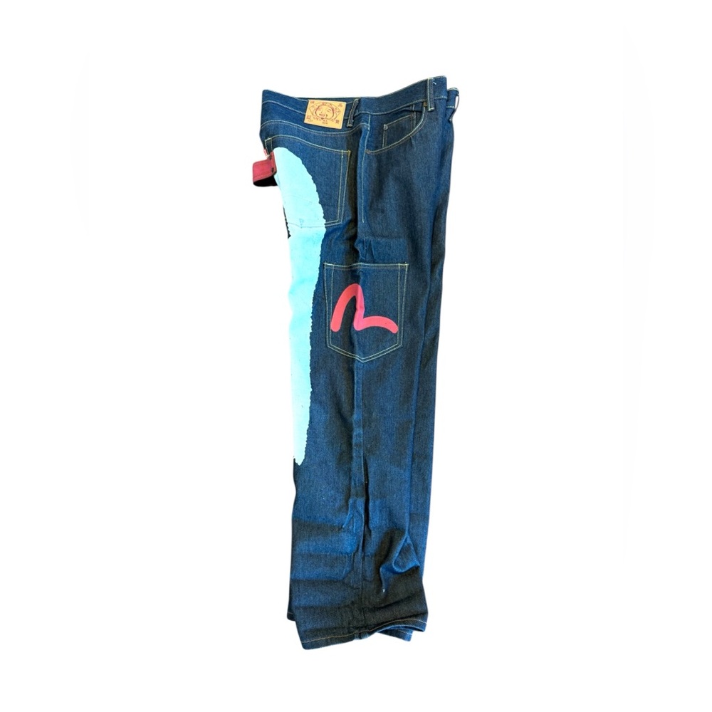 Evisu Painted Seagull Jeans Size 42 Rare Y2K Japanese Streetwear Denim - Picture 4 of 17